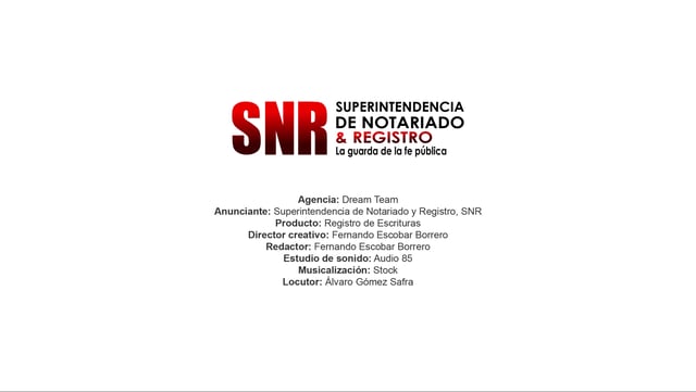 Registro de Escrituras – ​Superintendencia de Notariado y Registro, SNR